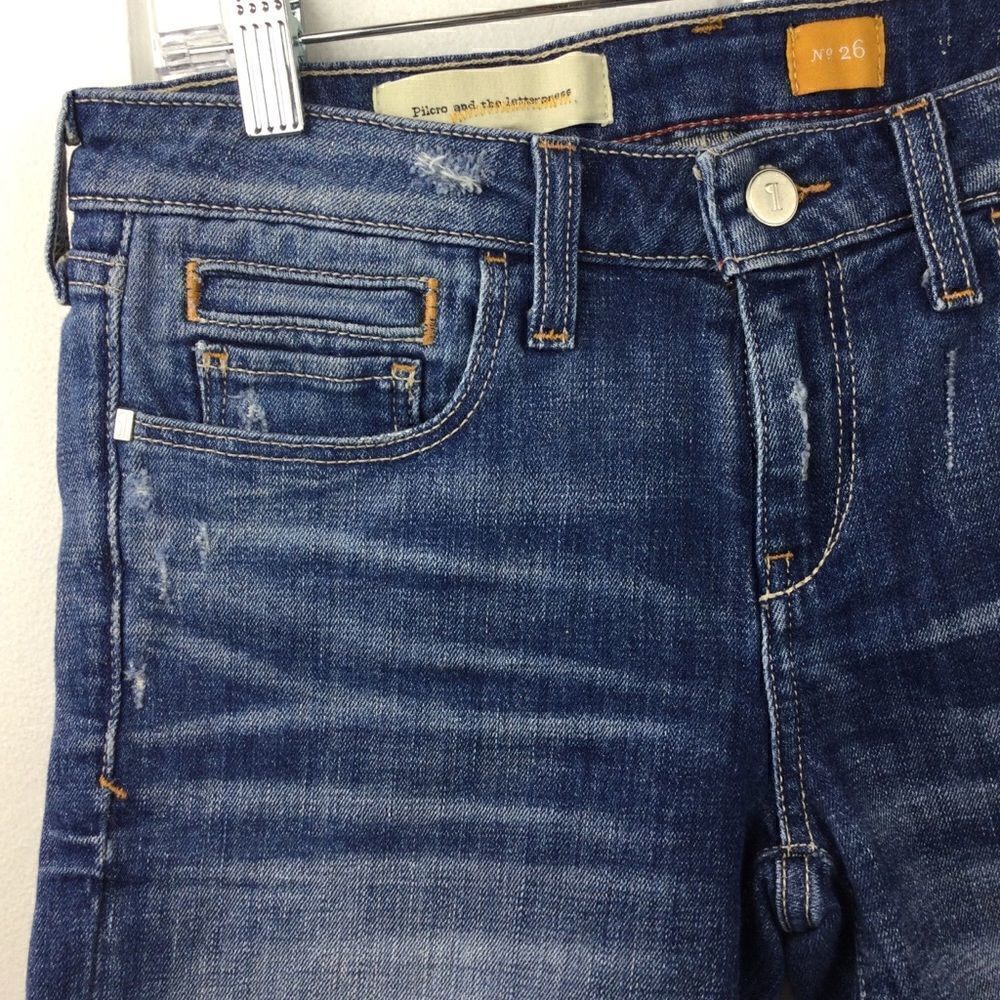 Pilcro and the Letterpress (Anthro) Jean Denim Shorts, Distressed, Size 26‎ - Picture 4 of 14